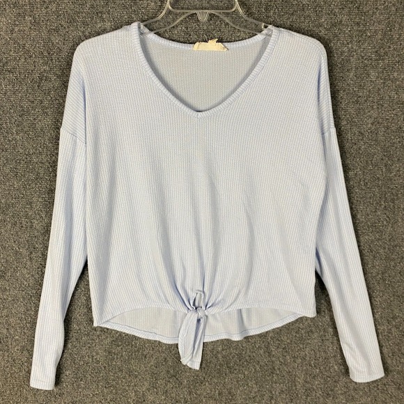 Pink Republic Tops - Pink Republic Blouse Women's Small Long Sleeve Blue Rayon Blend Adults S